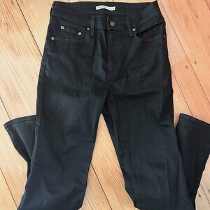 Levi's 725 High Rise Bootcut Jeans - Soft Black - 29 Short